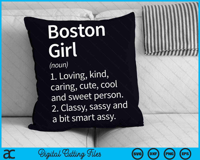 Boston Girl MA Massachusetts City Home Roots SVG PNG digitale snijbestanden