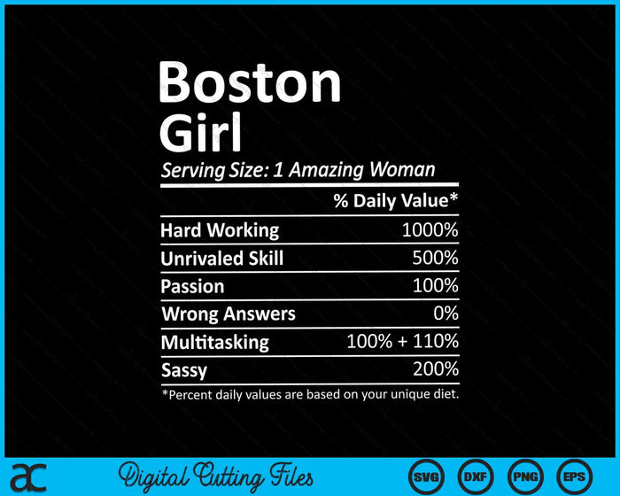 Boston Girl MA Massachusetts City Home Roots SVG PNG Archivos de corte digital