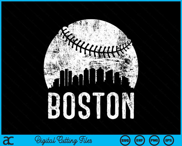 Boston Skyline Vintage Boston Baseball SVG PNG Digital Cutting Files