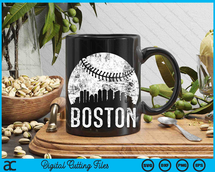 Boston Skyline Vintage Boston Baseball SVG PNG Digital Cutting Files