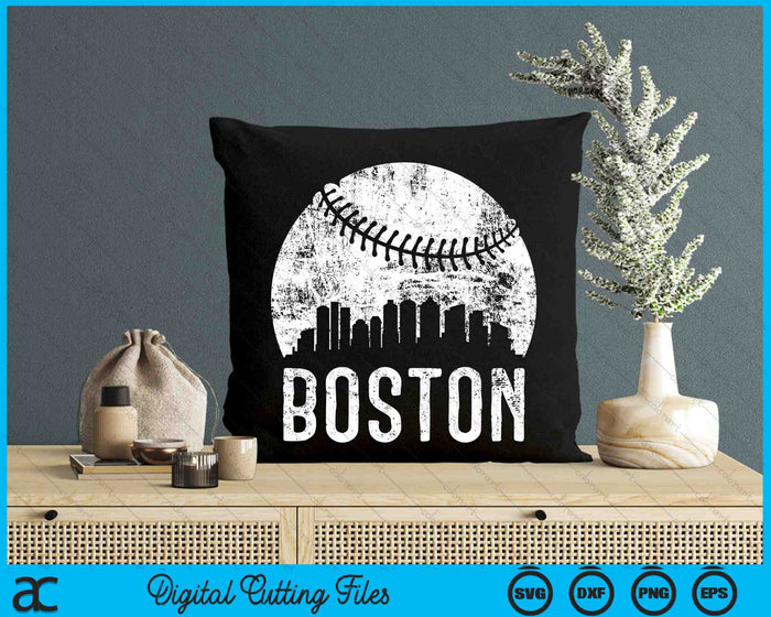 Boston Skyline Vintage Boston Baseball SVG PNG Digital Cutting Files