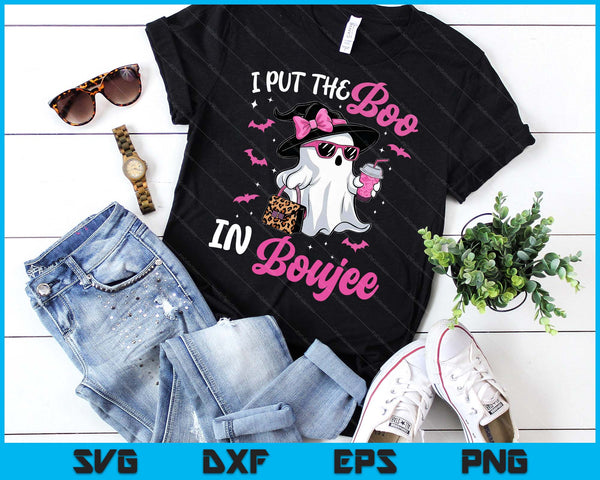 Boujee Boo Jee Spooky Ghost Pink Halloween Pumpkin Costumes SVG PNG Digital Printable Files
