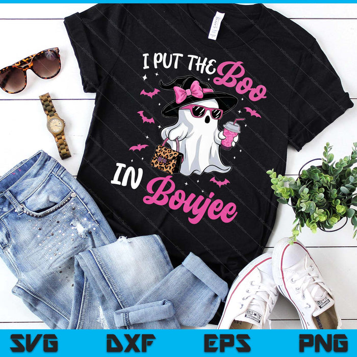 Boujee Boo Jee Spooky Ghost Pink Halloween Pumpkin Costumes SVG PNG Digital Printable Files