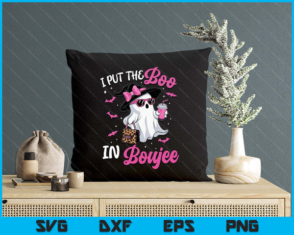 Boujee Boo Jee Spooky Ghost Pink Halloween Pumpkin Costumes SVG PNG Digital Printable Files