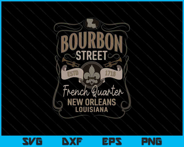 Bourbon street French quarter New Orleans SVG cut file