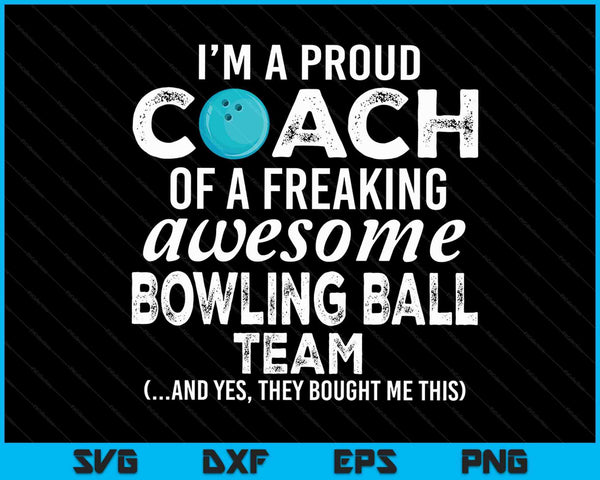 Bowling Ball Coach Funny Thank You Appreciation Gift SVG PNG Digital Cutting Files