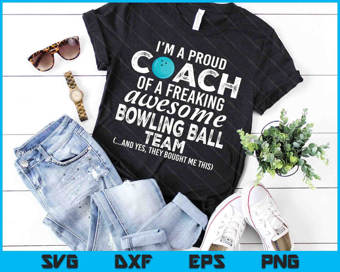 Bowling Ball Coach Funny Thank You Appreciation Gift SVG PNG Digital Cutting Files