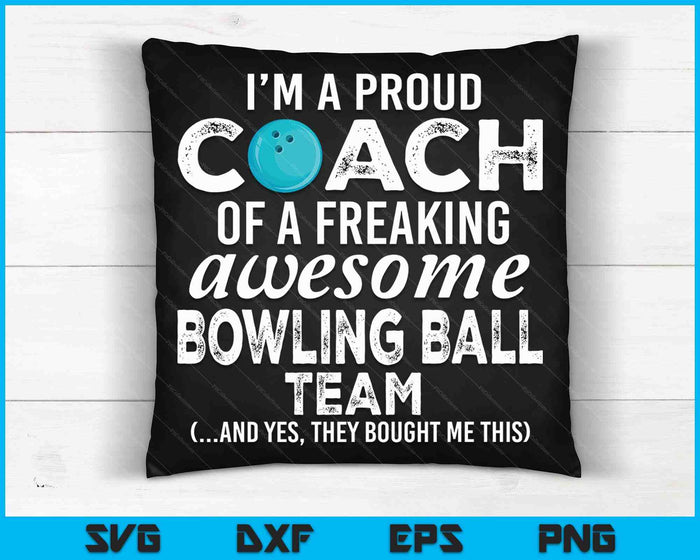 Bowling Ball Coach Funny Thank You Appreciation Gift SVG PNG Digital Cutting Files