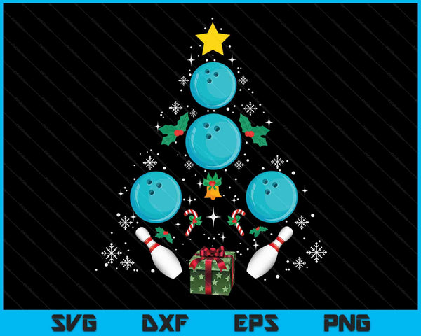 Bowling Ball Equipment Christmas Tree Christmas Bowling Ball SVG PNG Digital Cutting Files