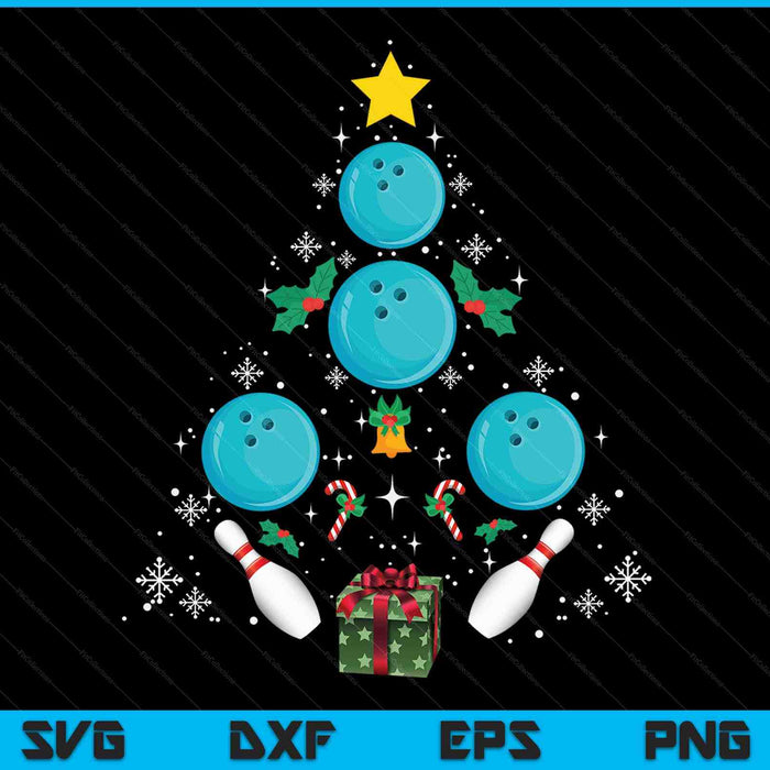 Bowlingbal uitrusting kerstboom kerst bowlingbal SVG PNG digitale snijbestanden