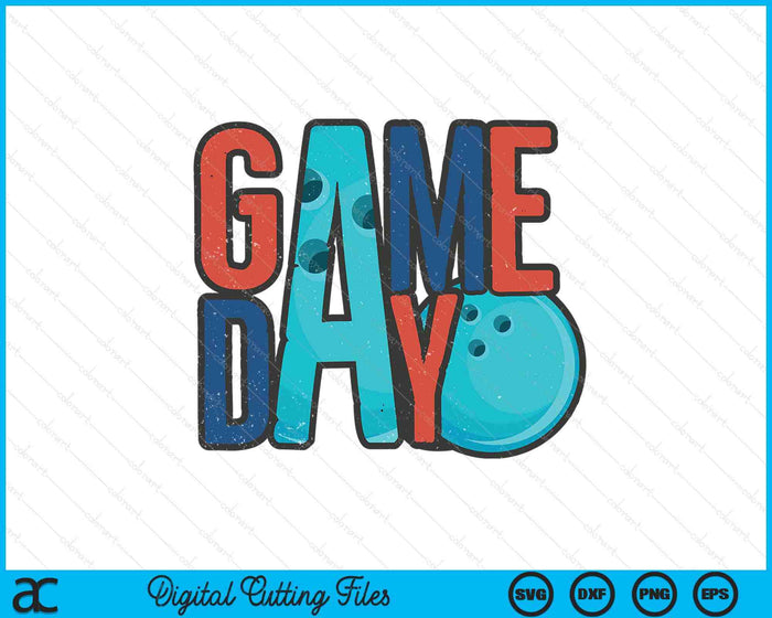 Bowling Game Day Navy Blue And Red SVG PNG Digital Printable Files