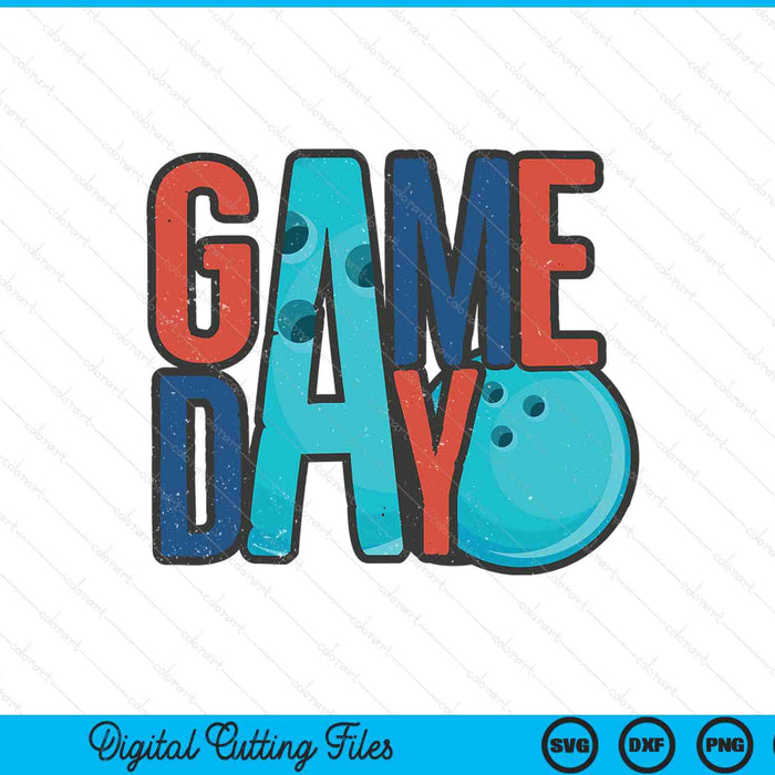 Bowling Game Day Navy Blue And Red SVG PNG Digital Printable Files