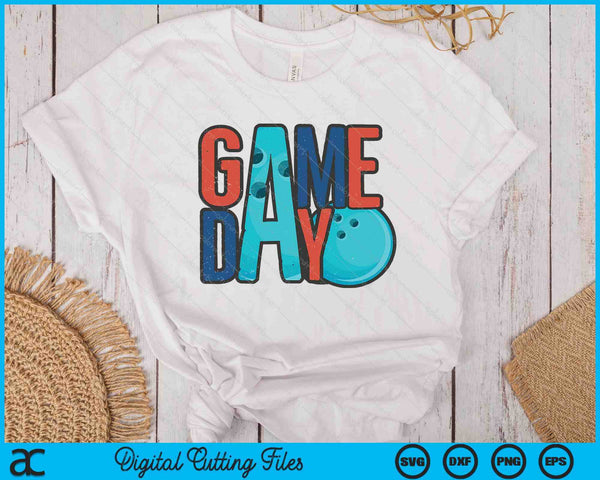 Bowling Game Day Navy Blue And Red SVG PNG Digital Printable Files