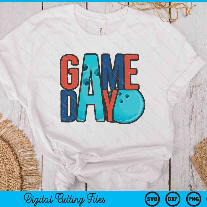 Bowling Game Day Navy Blue And Red SVG PNG Digital Printable Files