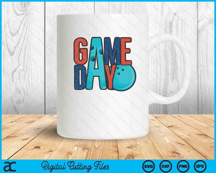 Bowling Game Day Navy Blue And Red SVG PNG Digital Printable Files