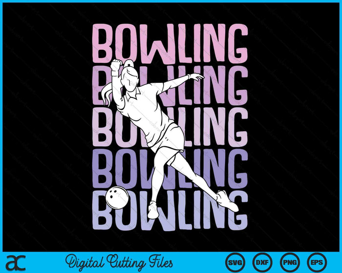 Bowling Girls Women Kids Youth Girl SVG PNG Digital Printable Files