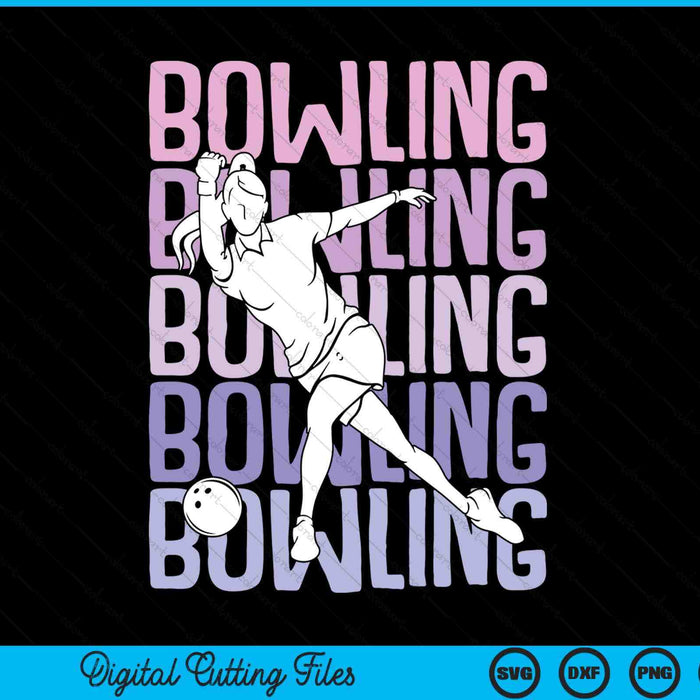 Bowling Girls Women Kids Youth Girl SVG PNG Digital Printable Files
