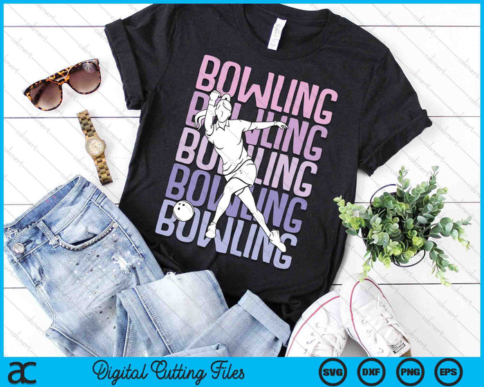 Bowling Girls Women Kids Youth Girl SVG PNG Digital Printable Files