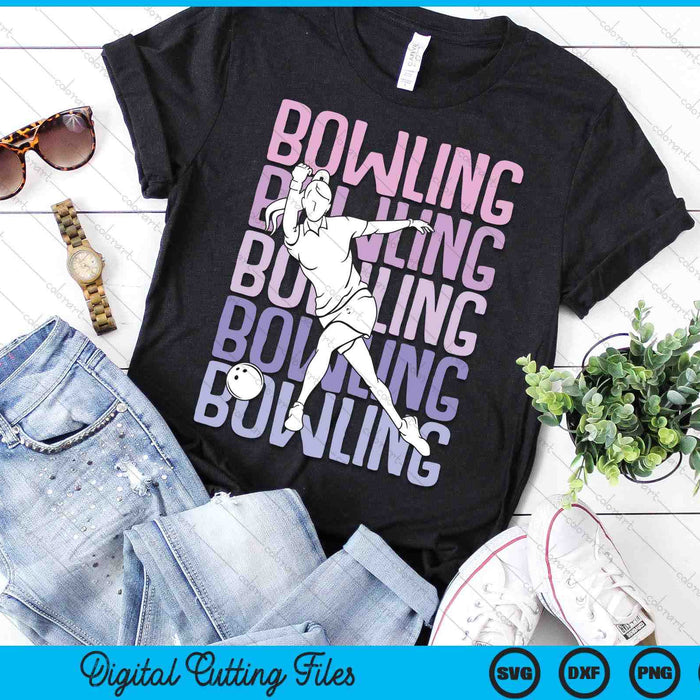 Bowling Girls Women Kids Youth Girl SVG PNG Digital Printable Files