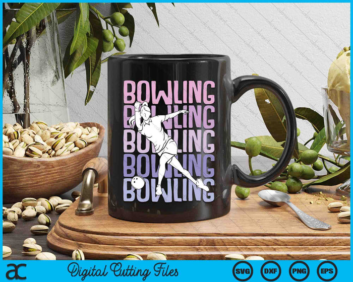 Bowling Girls Women Kids Youth Girl SVG PNG Digital Printable Files