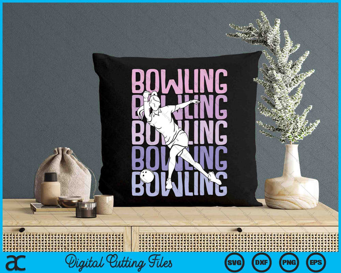 Bowling Girls Women Kids Youth Girl SVG PNG Digital Printable Files