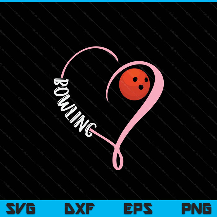 Bowling Ladies Valentine's Day SVG PNG Digital Printable Files