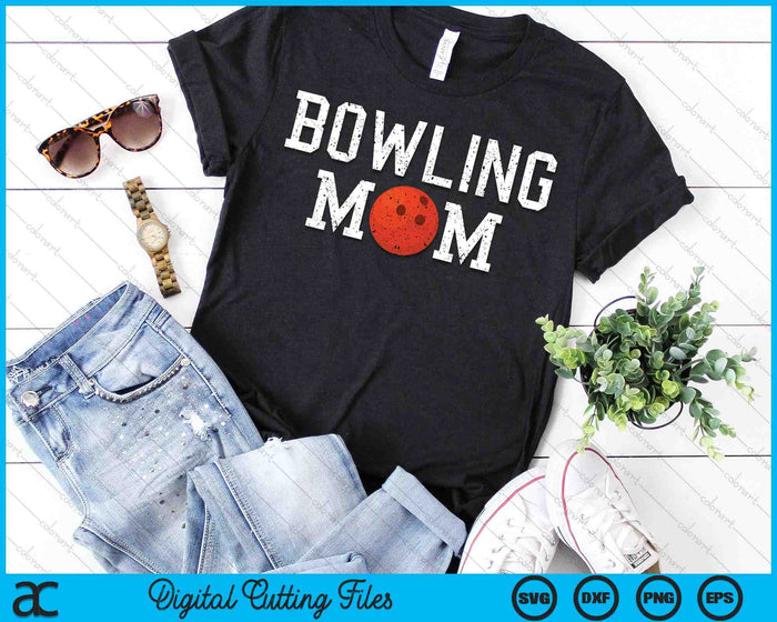 Bowling Mama Clothing Retro Vintage Bowling Mom SVG PNG Cutting Printable Files