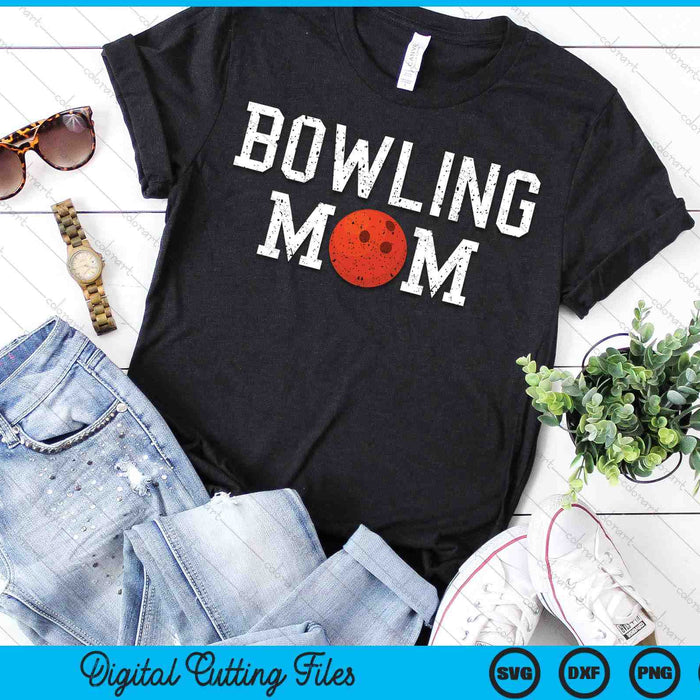Bowling Mama Clothing Retro Vintage Bowling Mom SVG PNG Cutting Printable Files