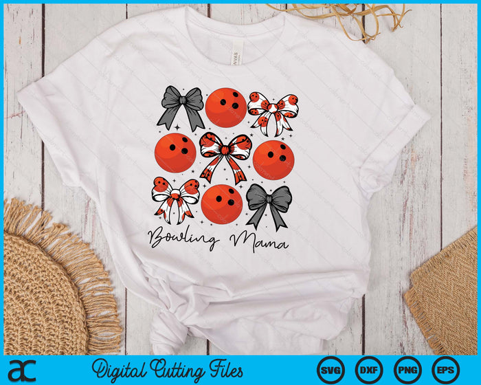 Bowling Mama Coquette Bow Bowling Season SVG PNG Digital Printable Files