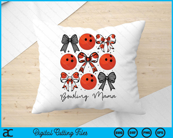 Bowling Mama Coquette Bow Bowling Season SVG PNG Digital Printable Files