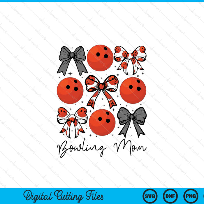 Bowling Mom Coquette Bow Bowling Season SVG PNG Digital Printable Files