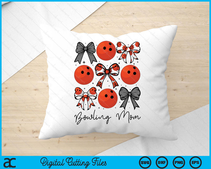 Bowling Mom Coquette Bow Bowling Season SVG PNG Digital Printable Files