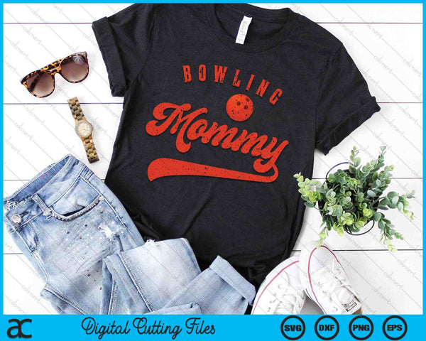 Bowling Mommy SVG PNG Digital Cutting Files - on a t-shirt
