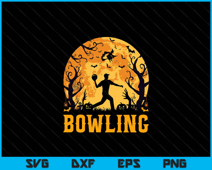 Bowling Player Halloween Spooky Bowling Lover Halloween SVG PNG Digital Cutting File