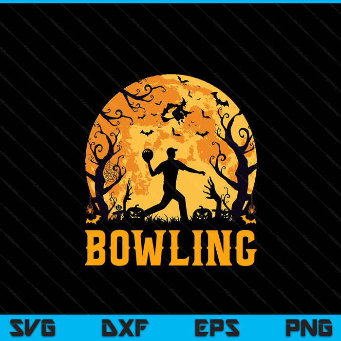 Bowling Player Halloween Spooky Bowling Lover Halloween SVG PNG Digital Cutting File