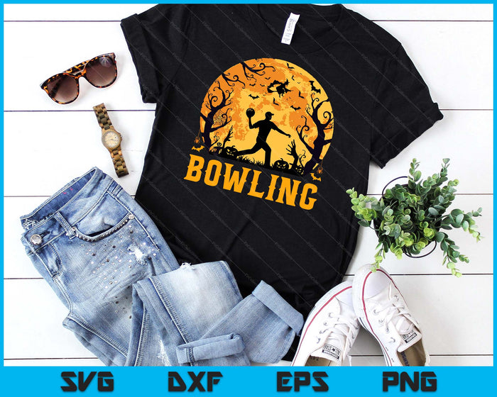 Bowling Player Halloween Spooky Bowling Lover Halloween SVG PNG Digital Cutting File