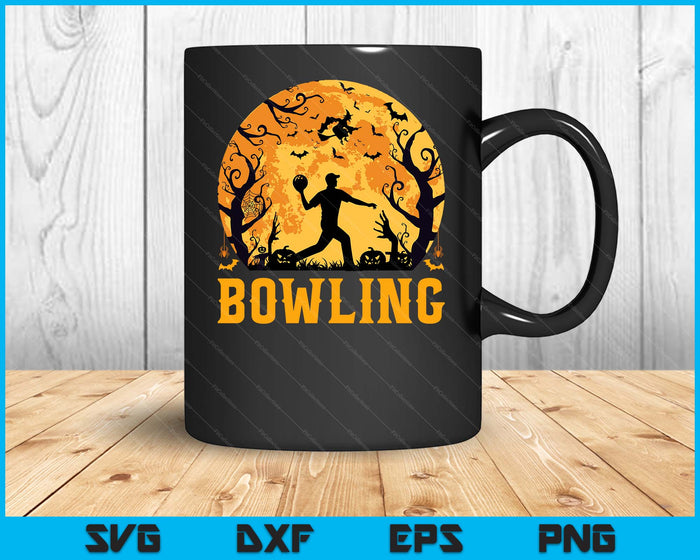 Bowling Player Halloween Spooky Bowling Lover Halloween SVG PNG Digital Cutting File