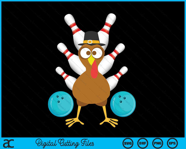 Bowling Turkey Thanksgiving SVG PNG Digital Cutting Files