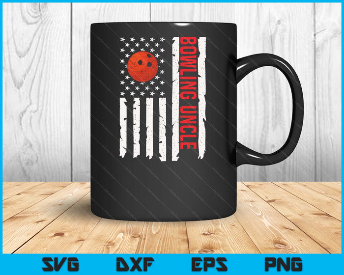 Bowling Uncle USA American Flag Patriotic Uncle 4th Of July SVG PNG Digital Printable Files