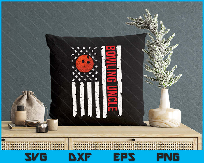 Bowling Uncle USA American Flag Patriotic Uncle 4th Of July SVG PNG Digital Printable Files