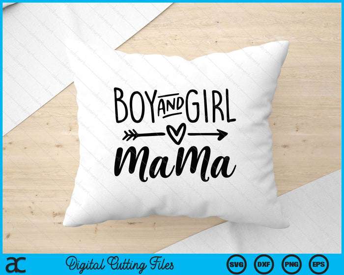 Boy And Girl Mama Mom Of Two Mommy Mother's Day Women SVG PNG Digital Printable Files