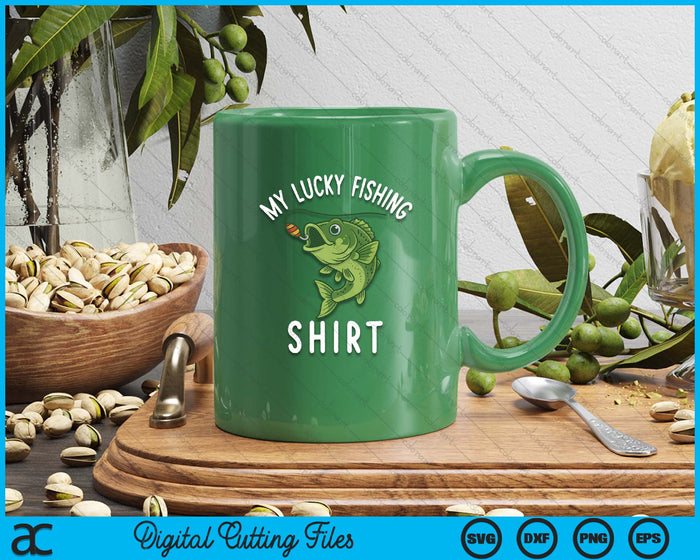 Boy My Lucky Fishing-Shirt Youth Bass Fishing Dad Gift Funny SVG PNG Digital Printable Files