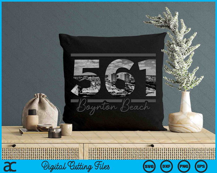 Boynton Beach 561 Netnummer Skyline Florida Vintage SVG PNG digitale snijbestanden 