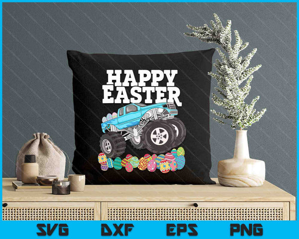 Boys Happy Easter Monster Truck Easter Eggs Toddler SVG PNG Digital Printable Files