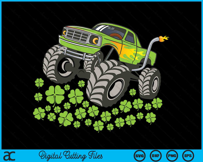 Boys St Patricks Day Toddler Lucky Monster Truck SVG PNG Digital Printable Files