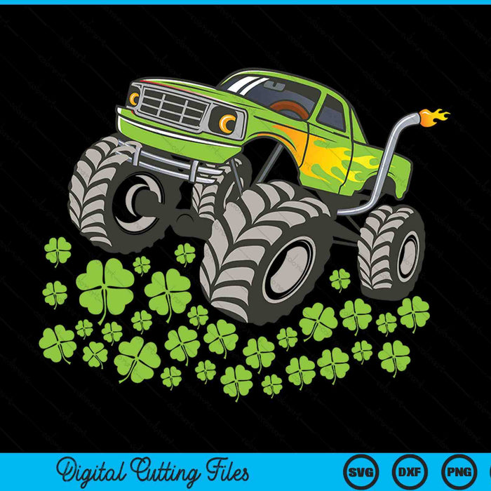 Boys St Patricks Day toddler lucky monster truck SVG cut file