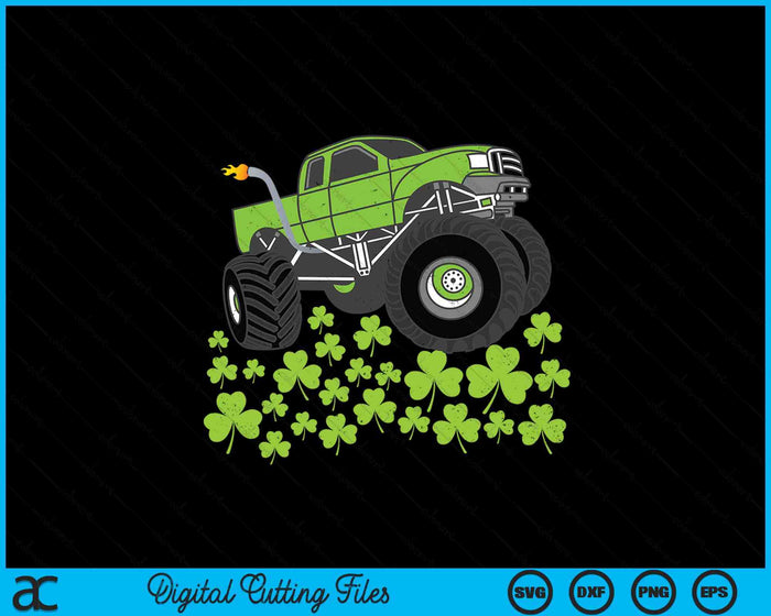 Boys St Patricks Day Toddler Lucky Monster Truck SVG PNG Digital Printable Files