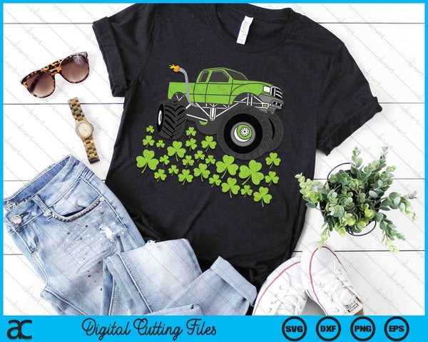 Boys St Patricks Day Toddler Lucky Monster Truck SVG PNG Digital Printable Files