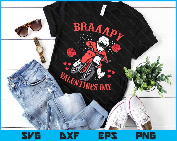 Braaapy Valentines Day Motocross Dirt Bike SVG PNG Digital Printable Files