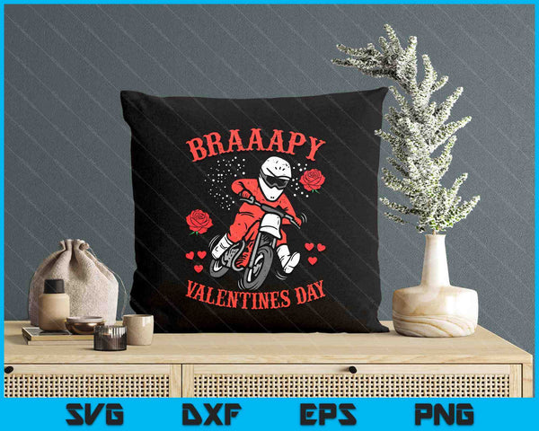 Braaapy Valentines Day Motocross Dirt Bike SVG PNG Digital Printable Files